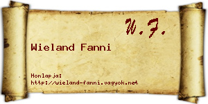 Wieland Fanni névjegykártya